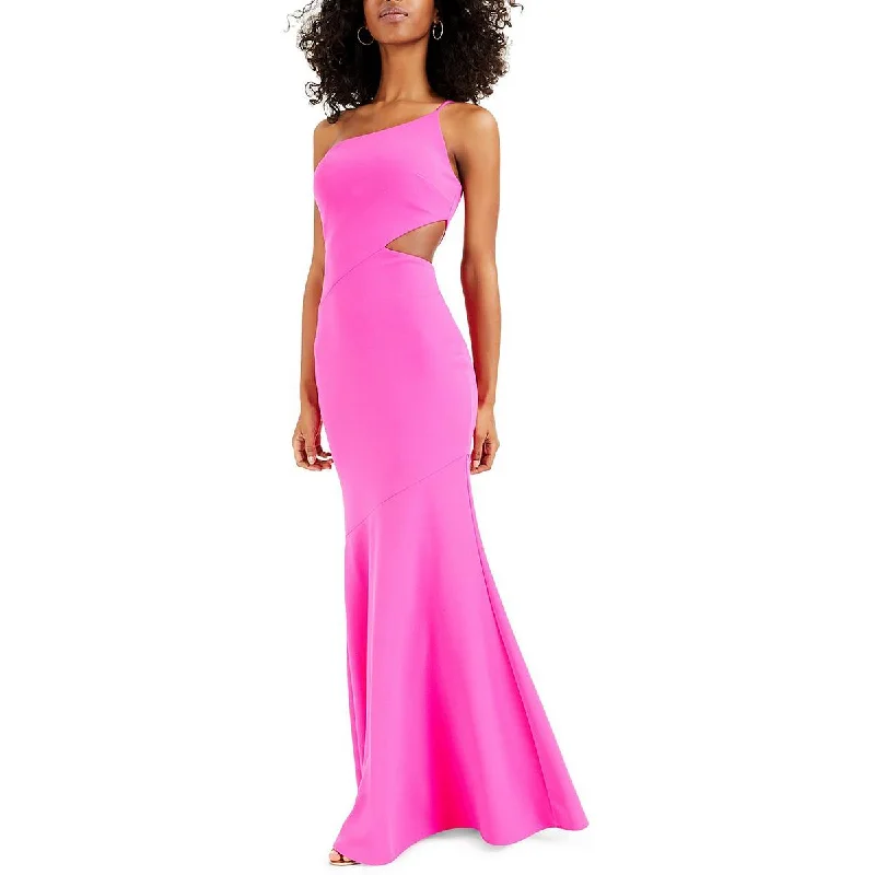 Betsy & Adam Womens Cut-Out One Shoulder Evening Dress