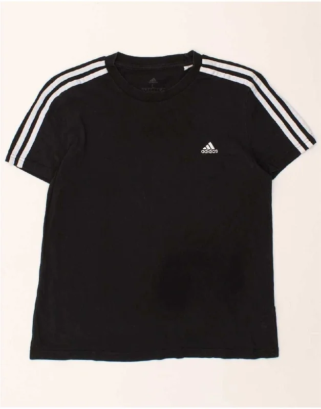 ADIDAS Womens T-Shirt Top UK 16/18 Large Black Cotton