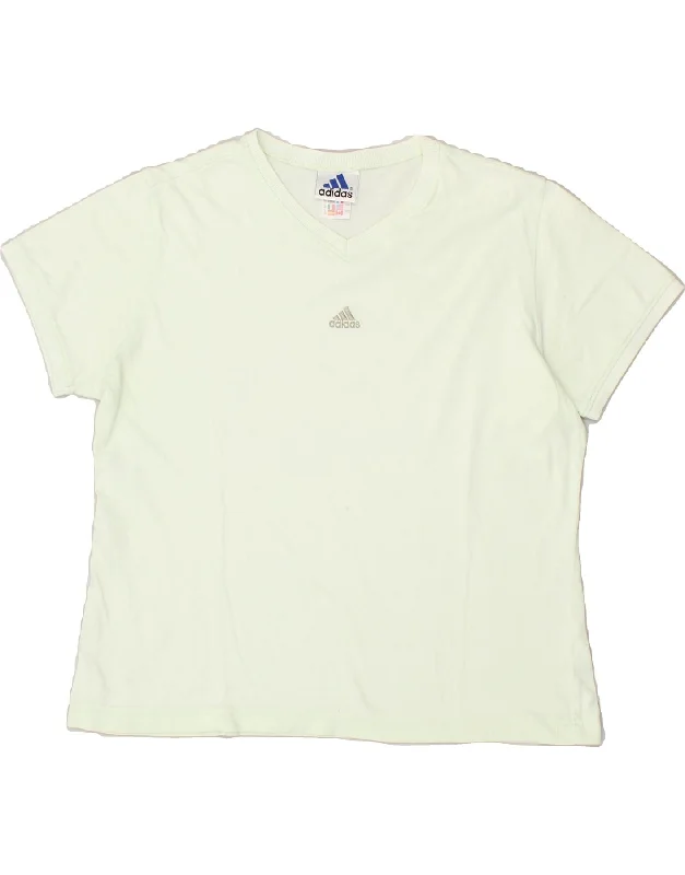 ADIDAS Womens T-Shirt Top UK 16 Large Green Cotton