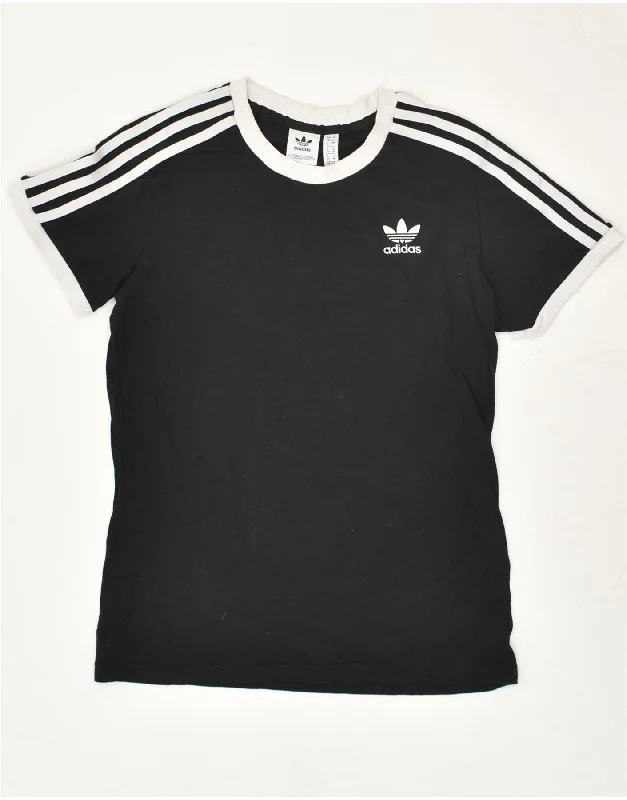 ADIDAS Womens T-Shirt Top UK 8 Small Black Cotton