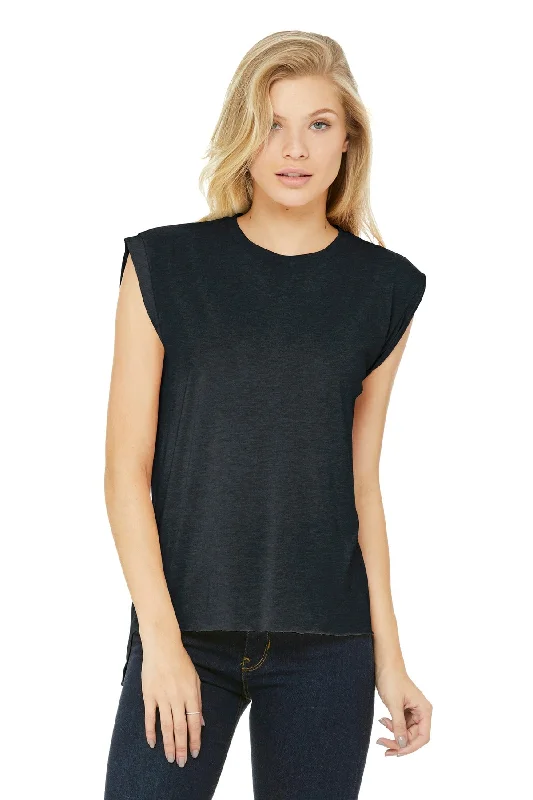 BELLA + CANVAS Women’s Flowy Rolled Cuffs Muscle Tee