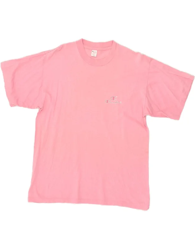 CHAMPION Womens T-Shirt Top UK 16 Large Pink Cotton