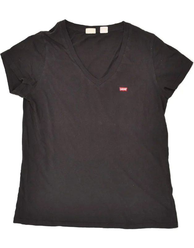 LEVI'S Womens T-Shirt Top UK 16 Large Black