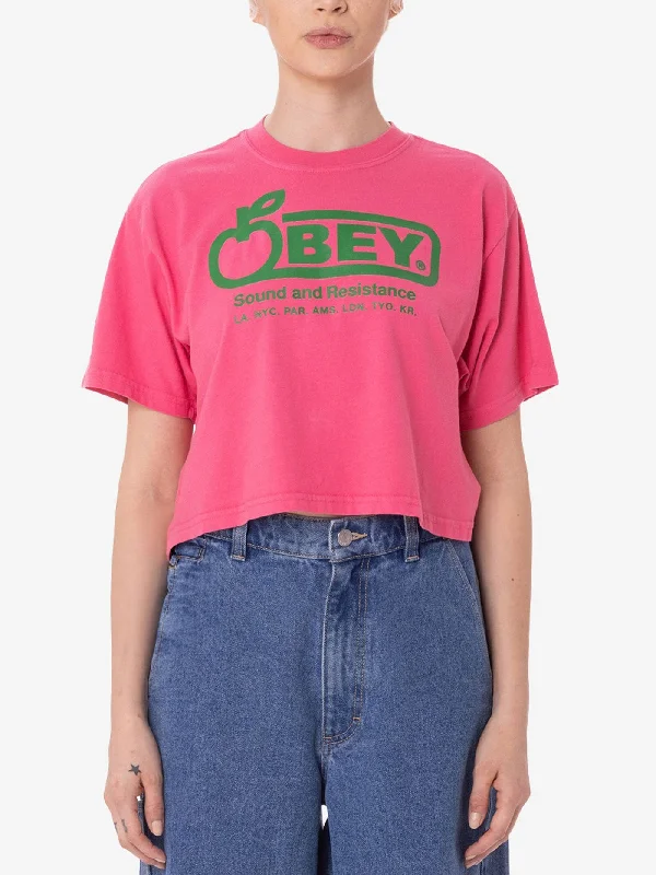 Obey Sound and Resistance Crop T-Shirt