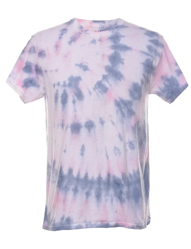 Tie Dye Design Pink & Lilac T-Shirt - M