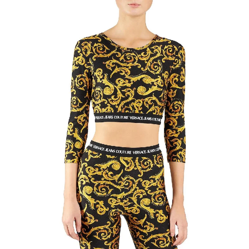 Versace Jeans Couture Womens Knit Printed Cropped