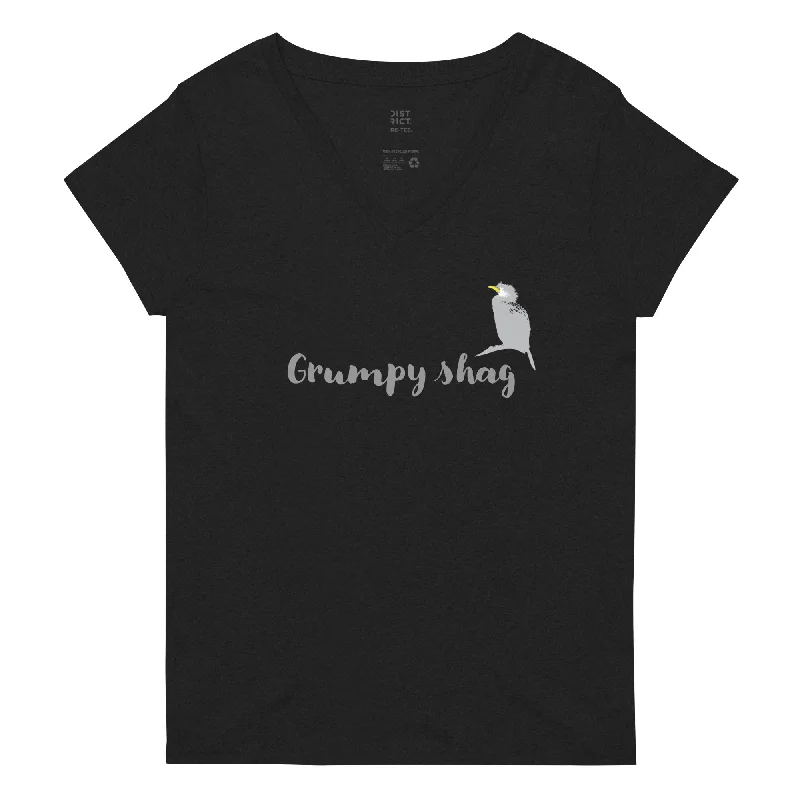 Grumpy shag Women’s recycled v-neck t-shirt