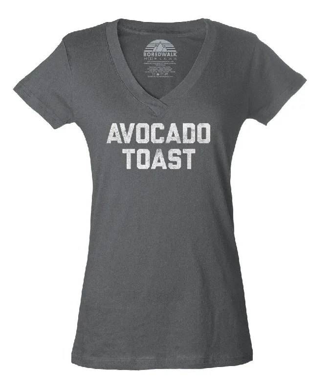 Women's Avocado Toast Vneck T-Shirt Funny Hipster Foodie