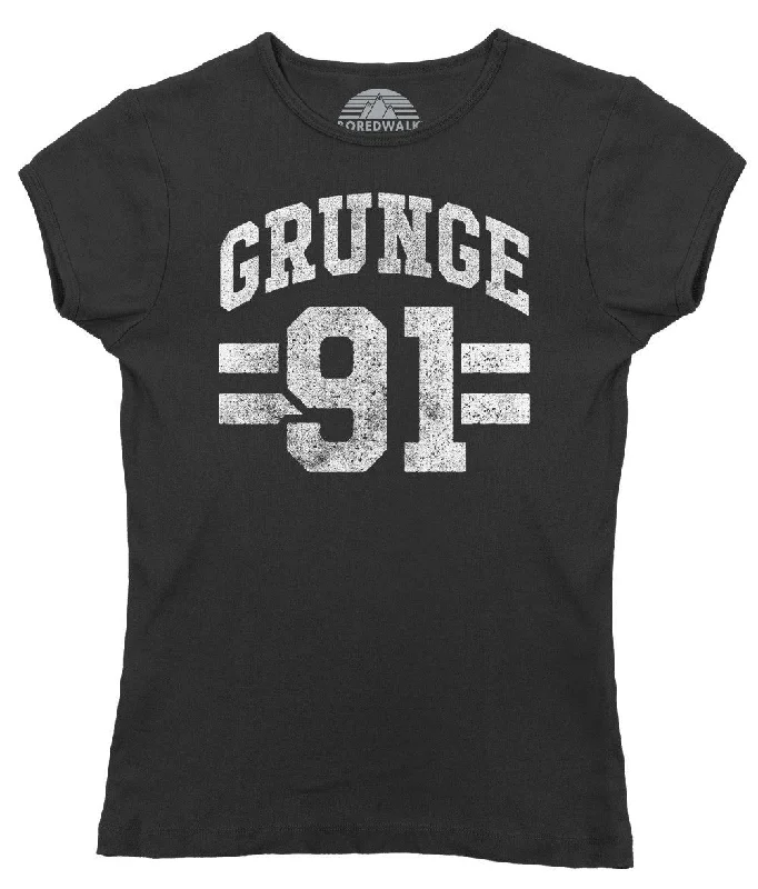 Women's Grunge 91 T-Shirt - Alternative 90s Music Punk Grunge Rock and Roll