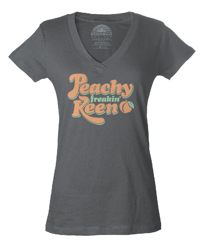 Women's Peachy Freakin' Keen Vneck T-Shirt