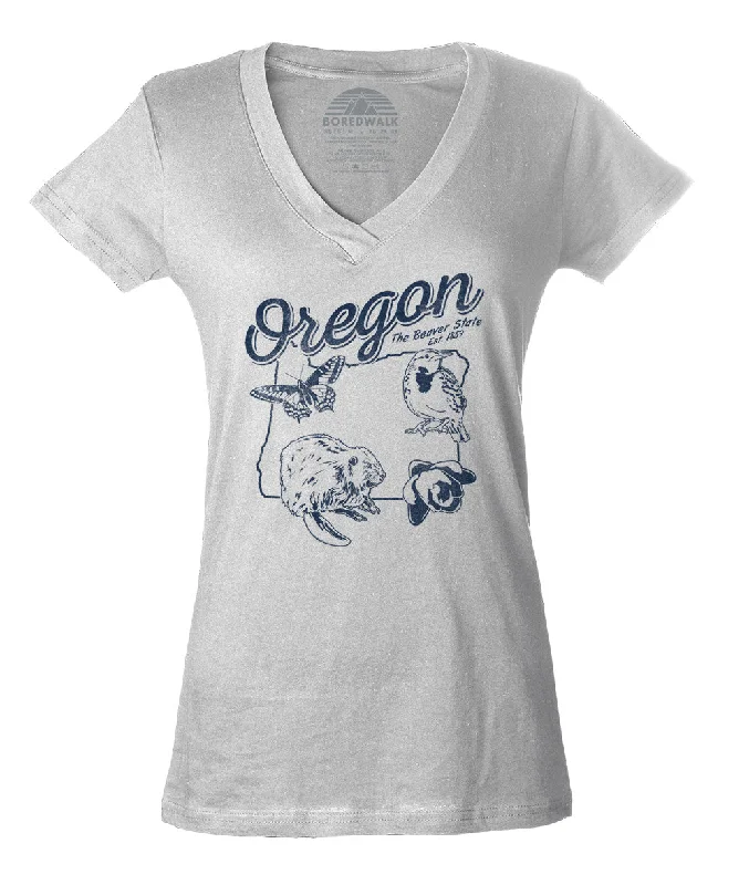 Women's Vintage Oregon Vneck T-Shirt