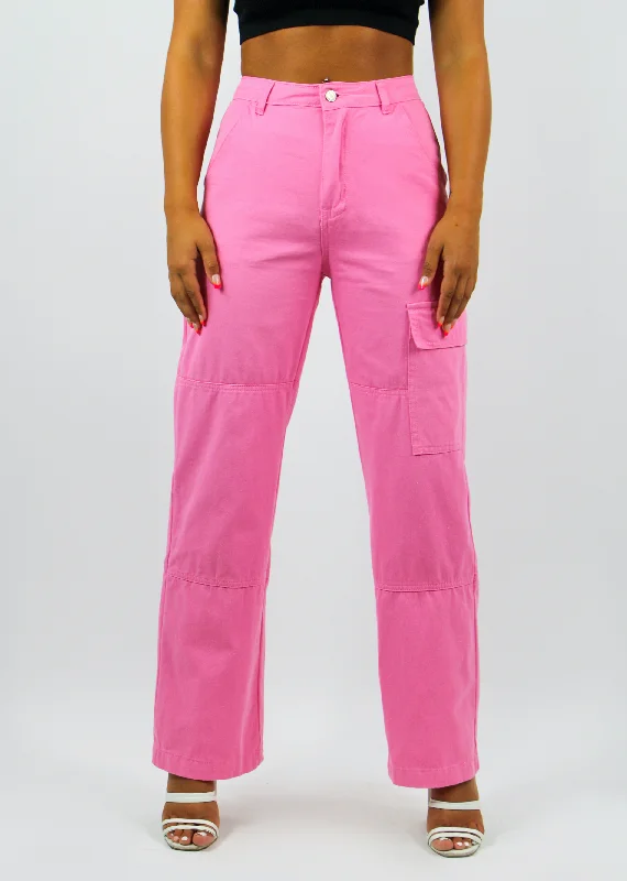 You're Cute Cargo Jeans ★ Pink