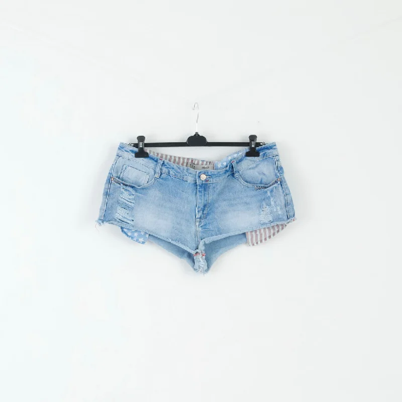 Denim Co. Womens 18 46 Shorts  Distressed Blue Denim  Cotton Jeans