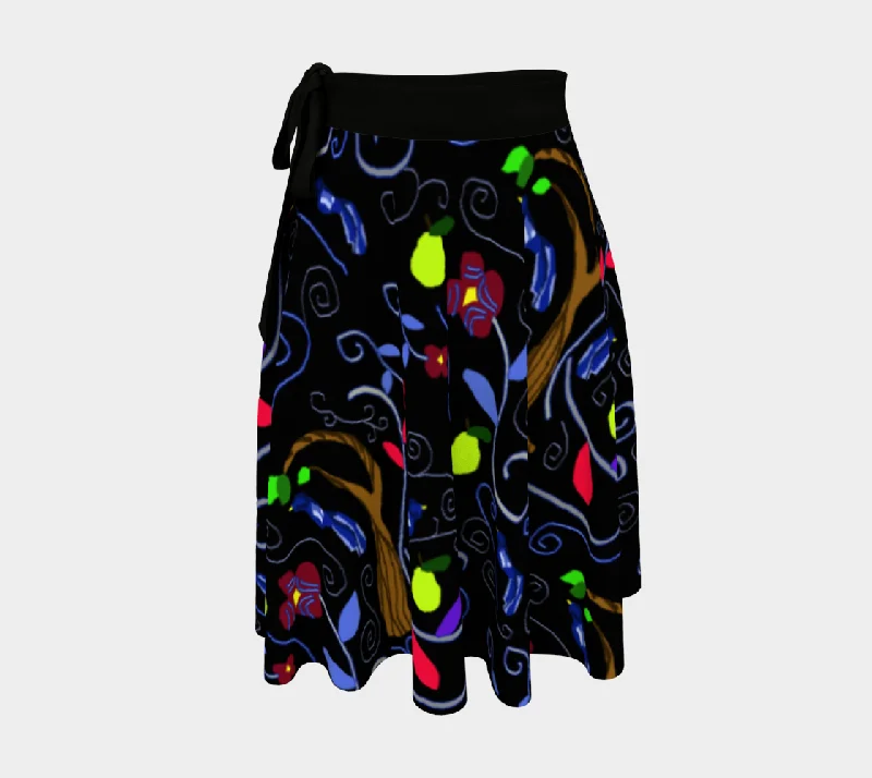 Birds and Scrolls Wrap Skirt