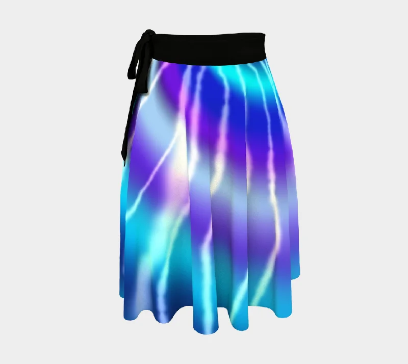 Blue Purple Tie Dye Wrap Skirt