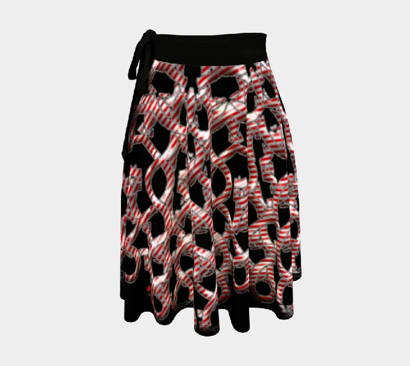 Candy cane Snowflake Kaleidoscope Wrap Skirt