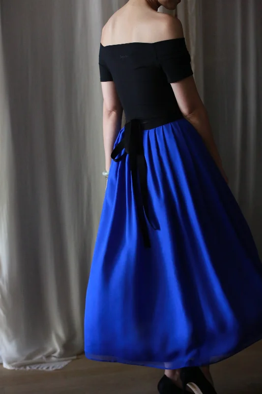 Georgette Pleated Wrap Skirt | Sapphire