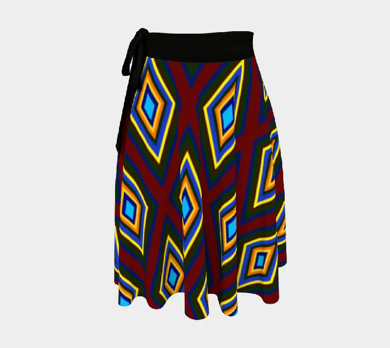 Colorful Diamonds Variation 1 Wrap Skirt