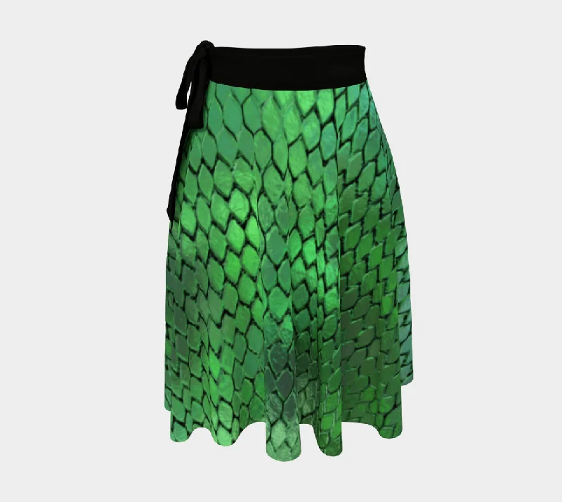 Green Dragon Scales Wrap Skirt