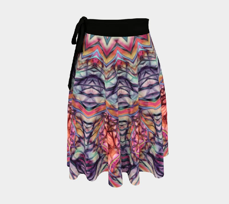 Pink Abstract Wrap Skirt