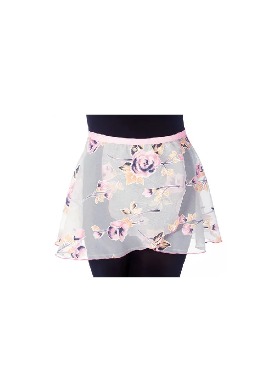 Pink Floral Expressions Wrap Skirt (14" Hem)