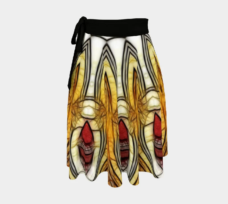 Red Gold Kaleidoscope Wrap Skirt