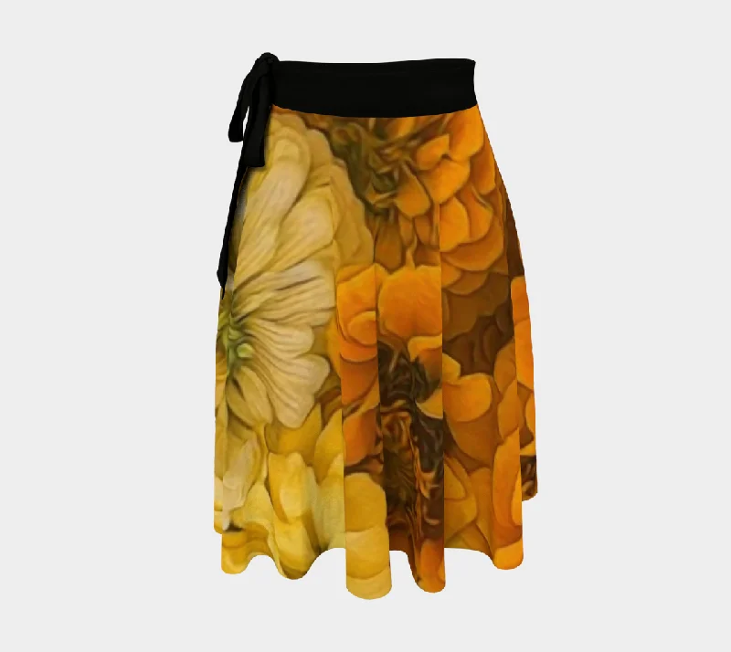 Yellow Zinnias Wrap Skirt