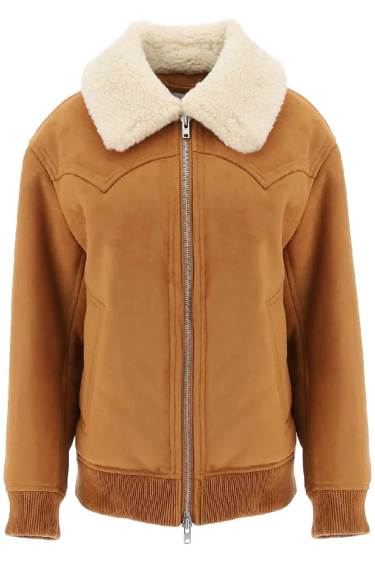 Lillee Eco-shearling Bomber Jacket  - Marrone