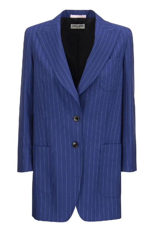 ALBA - Single-breasted Pinstripe Jacket