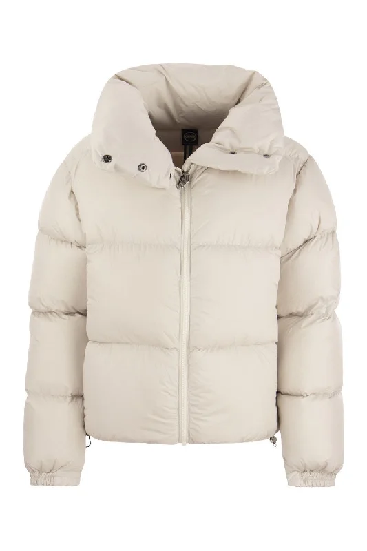 CAPITON - Cropped down jacket with roll neck