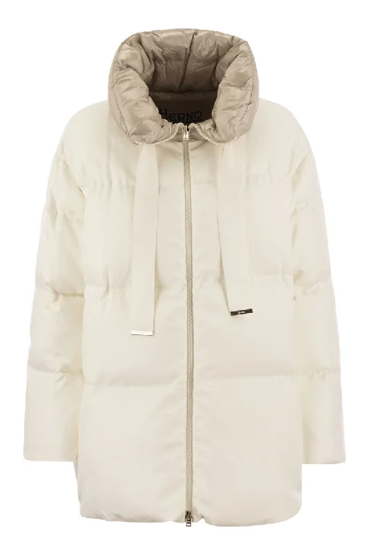 Cashmere, silk and ultralight nylon jacket