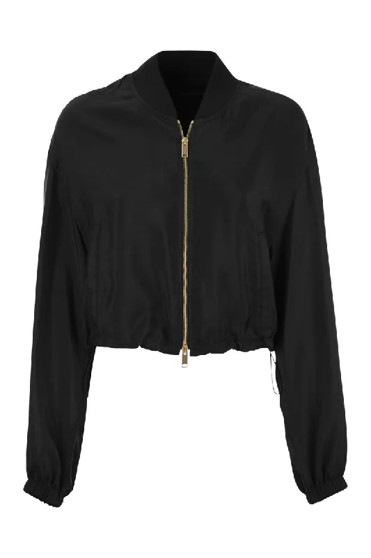 Cupro cropped jacket