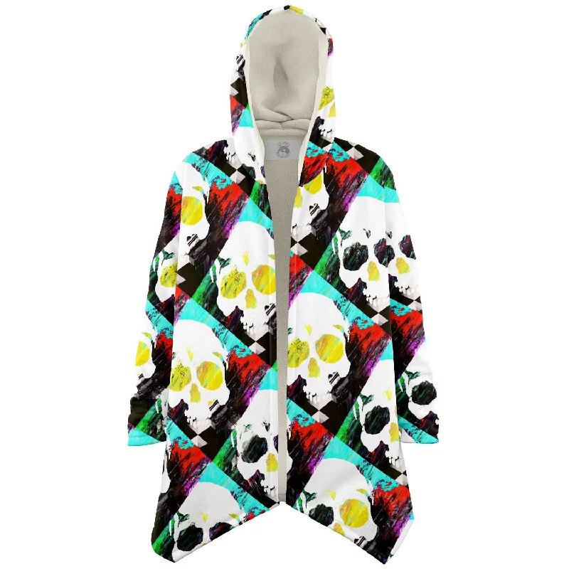 Diamond/skull print cloak jacket