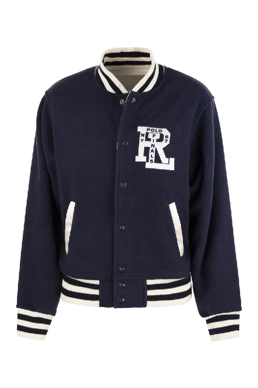 Double-sided bomber jacket with RL logo