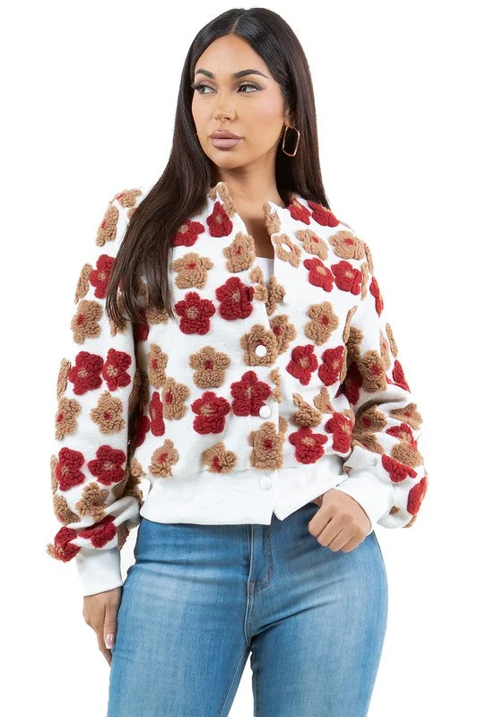 3D flower design jacket