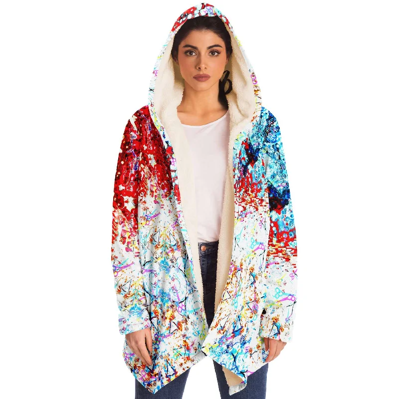 Hair scissor print birds in flight women’s cloak jacket