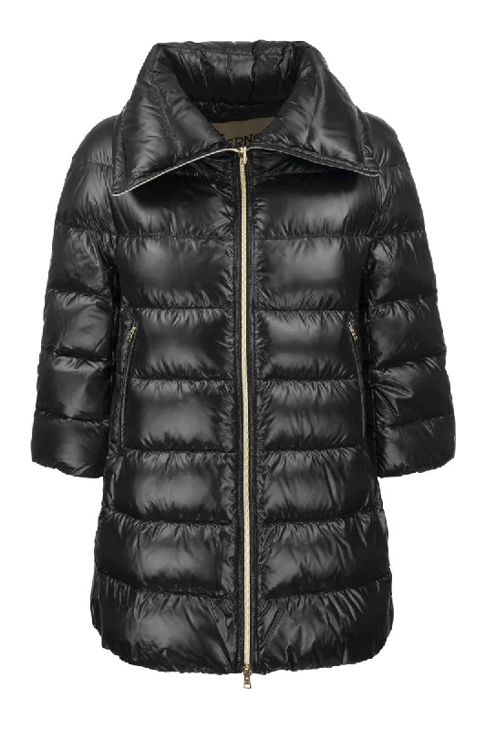 Medium down jacket with 3/4 sleeve