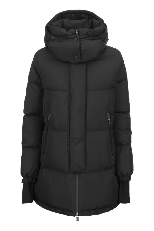 Medium down jacket with hood