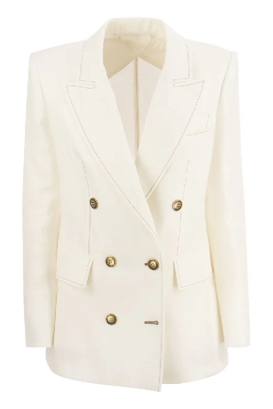 VERACE - Linen double-breasted jacket