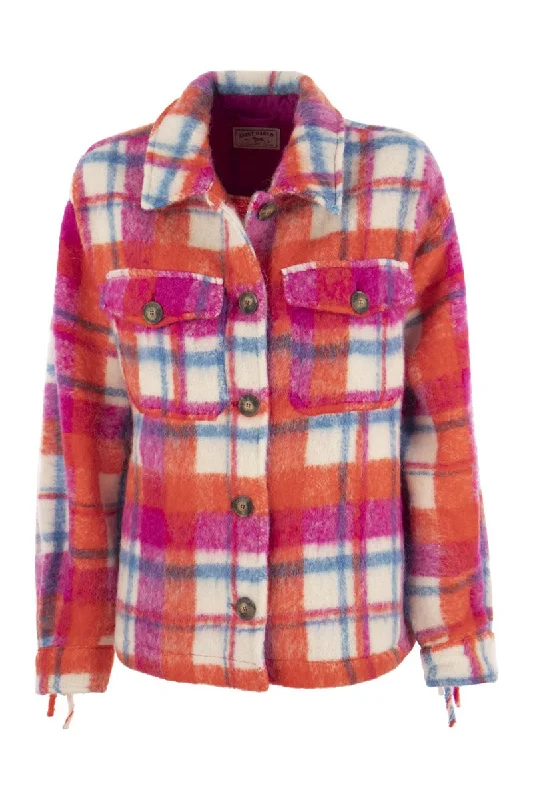 Women's overshirt jacket with fringes