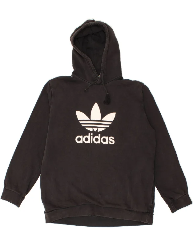 ADIDAS Mens Graphic Hoodie Jumper Large Black Cotton