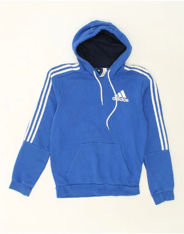 ADIDAS Mens Graphic Hoodie Jumper Small Blue