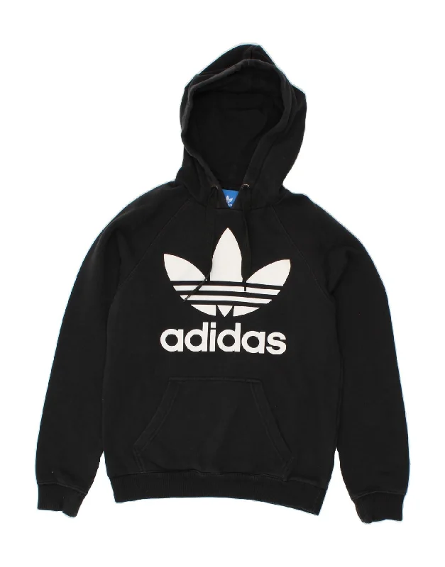 ADIDAS Mens Graphic Hoodie Jumper XS Black Cotton