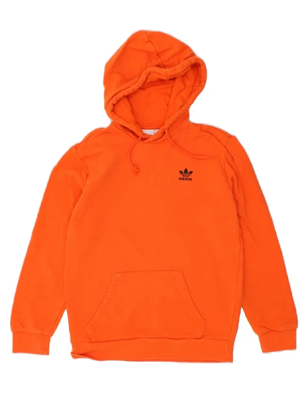 ADIDAS Mens Graphic Hoodie Jumper XS Orange Cotton