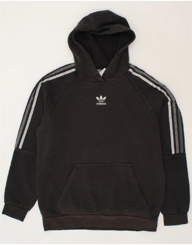 ADIDAS Mens Hoodie Jumper Medium Black Cotton