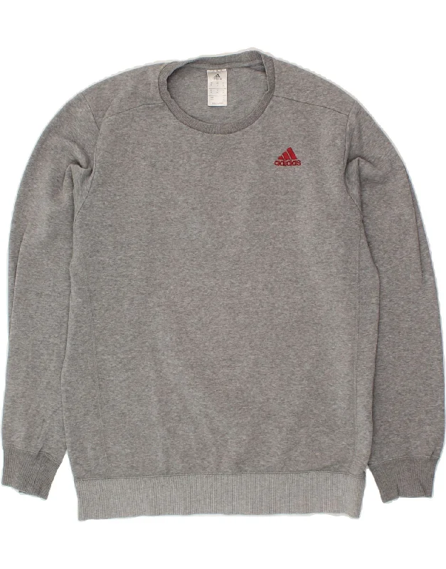 ADIDAS Mens Sweatshirt Jumper Medium Grey Cotton