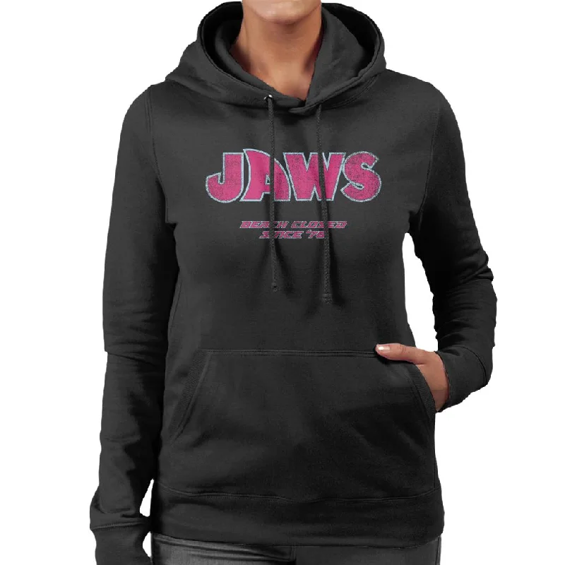 Jaws Beach Closed Since 76 Women's Hooded Sweatshirt