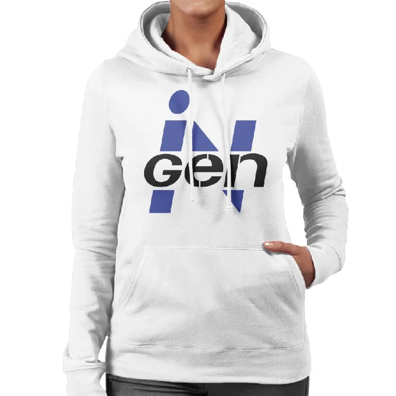 Jurassic Park Ingen Classic Blue Logo Women's Hooded Sweatshirt