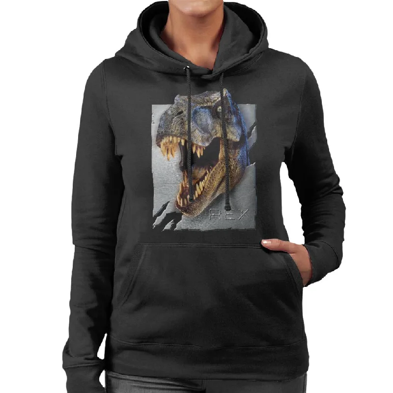 Jurassic Park Rex Character Head Women's Hooded Sweatshirt