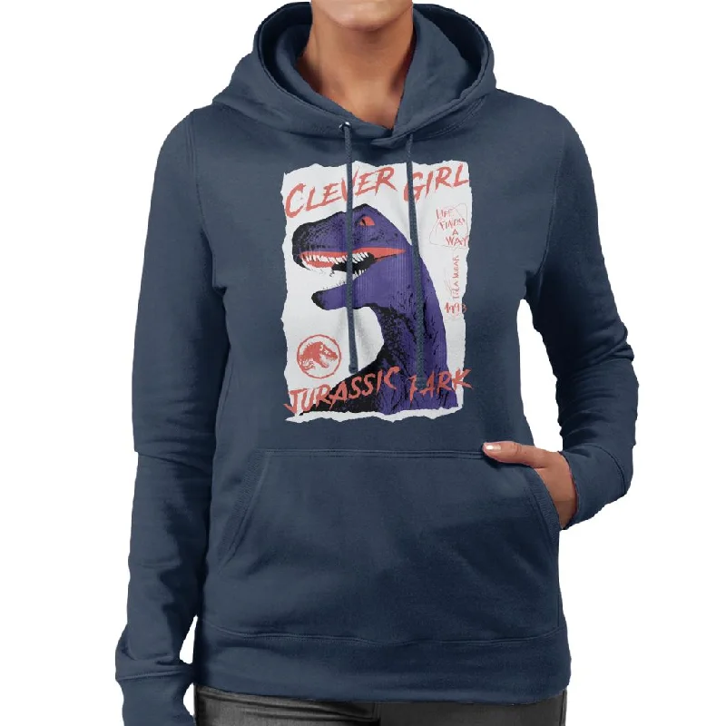 Jurassic Park Velociraptor Clever Girl Isla Nublar Women's Hooded Sweatshirt